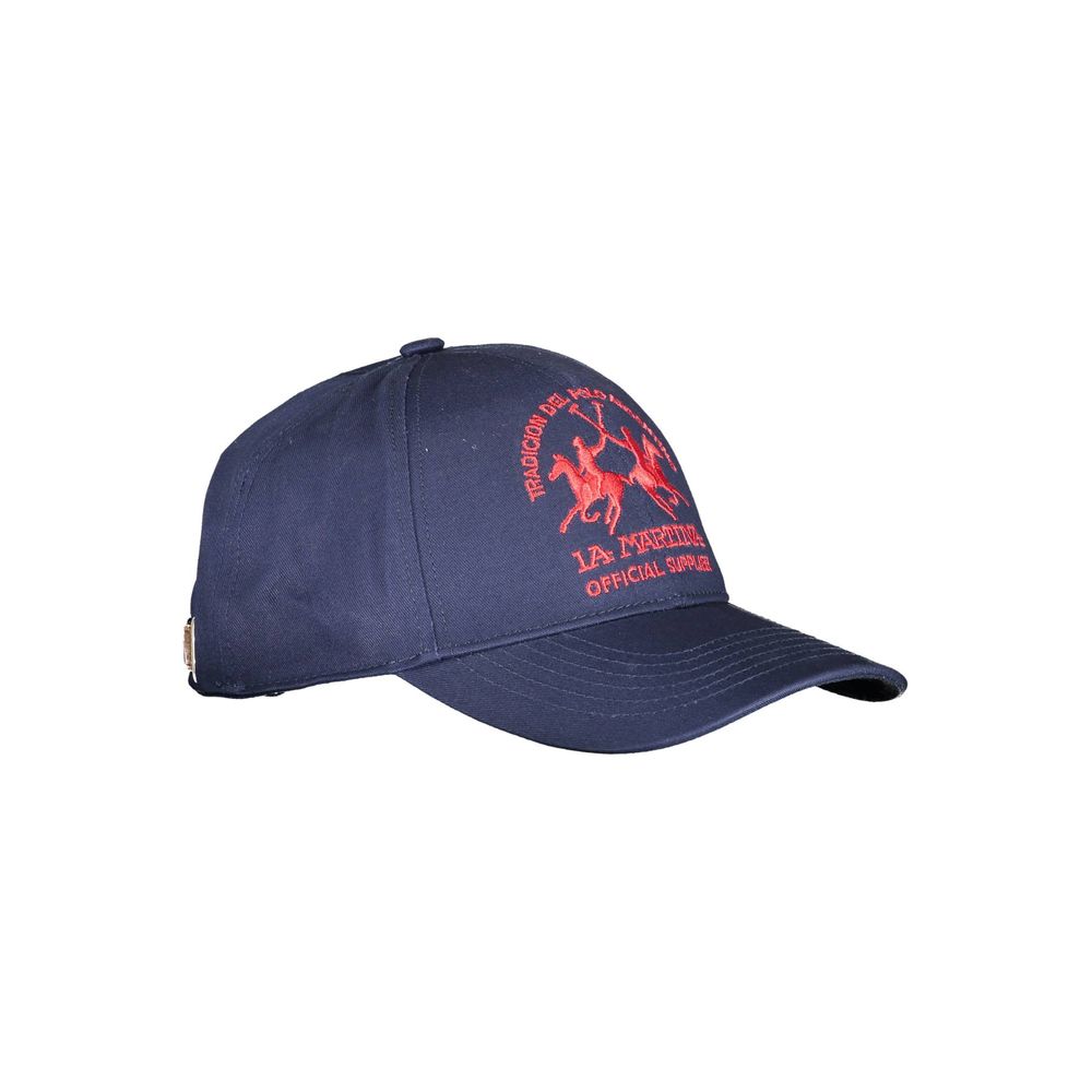 La Martina Blue Cotton Men Cap-La Martina-Urbanheer