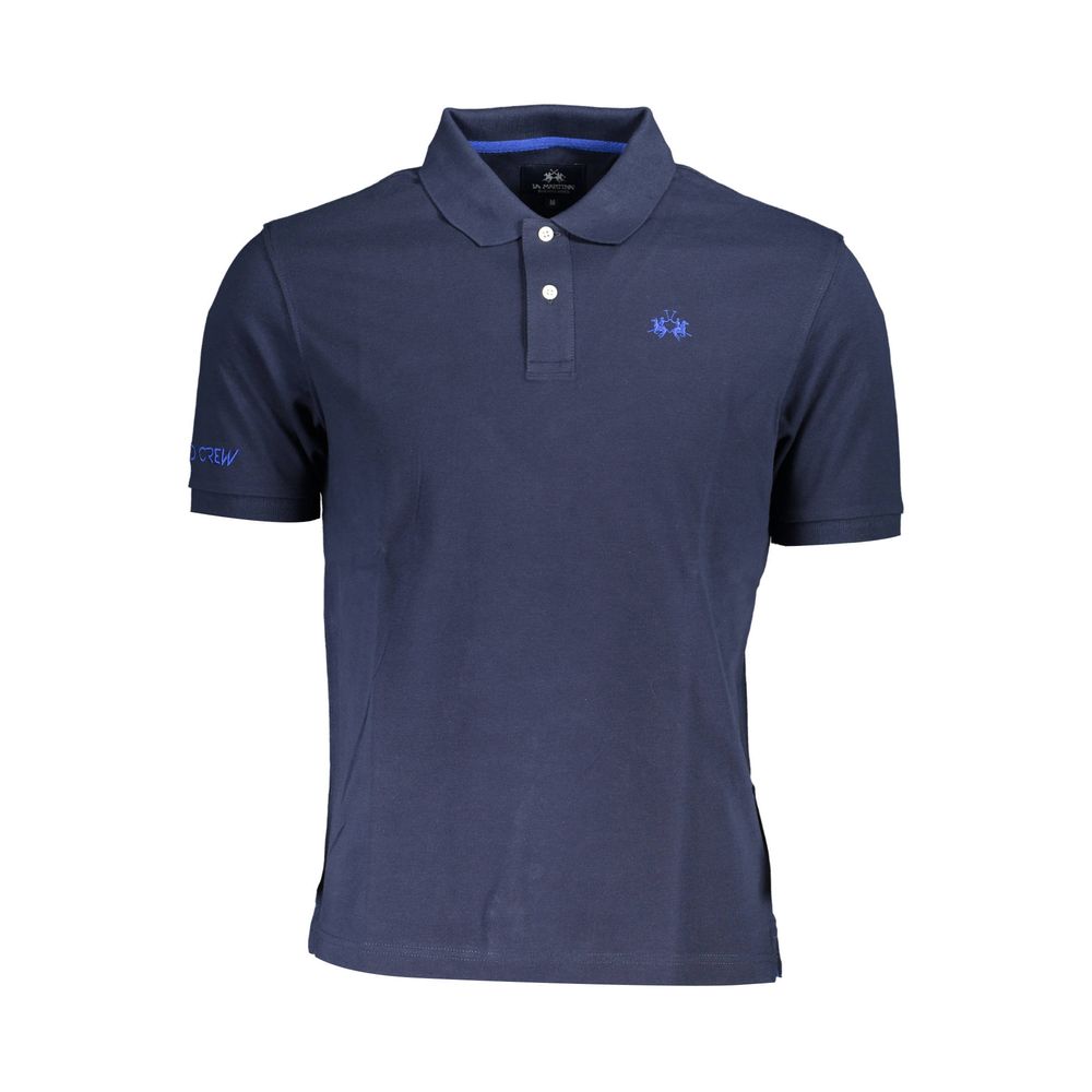 La Martina Blue Cotton Men Polo Shirt-La Martina-M-Urbanheer
