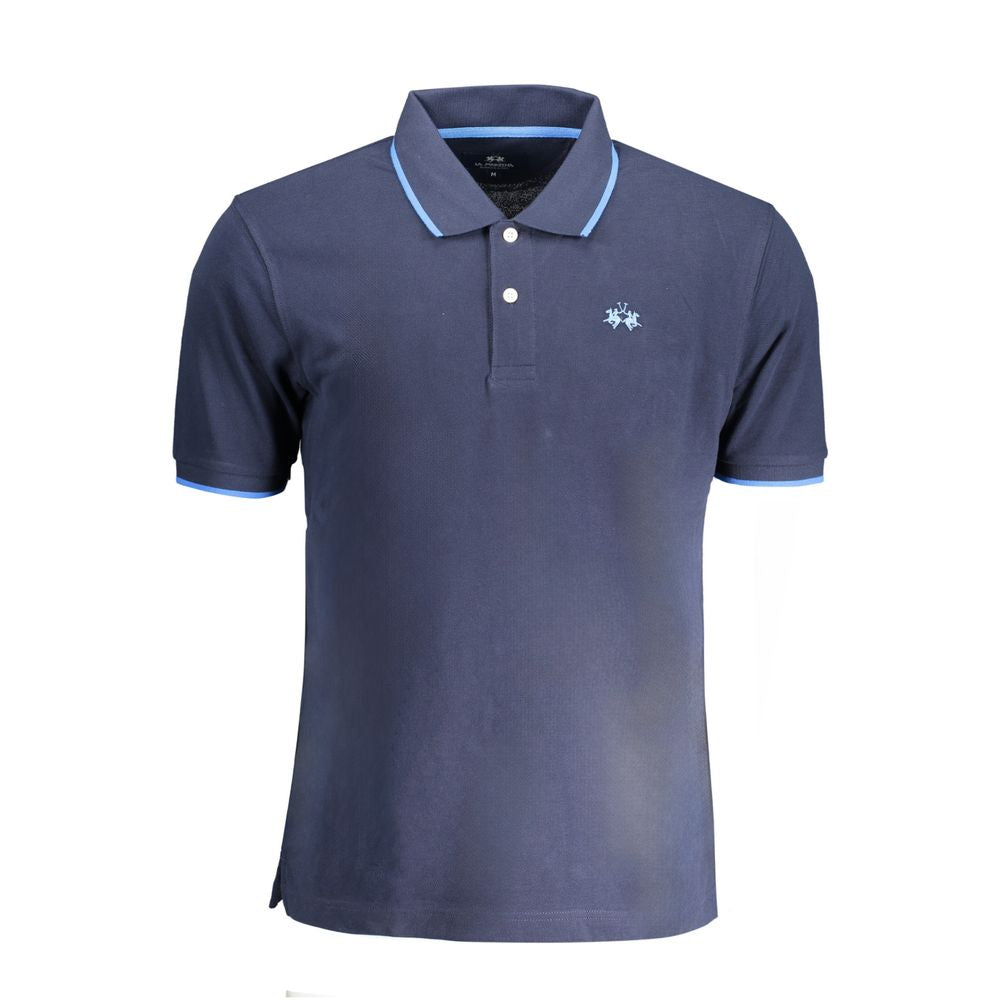 La Martina Blue Cotton Men Polo Shirt-La Martina-M-Urbanheer
