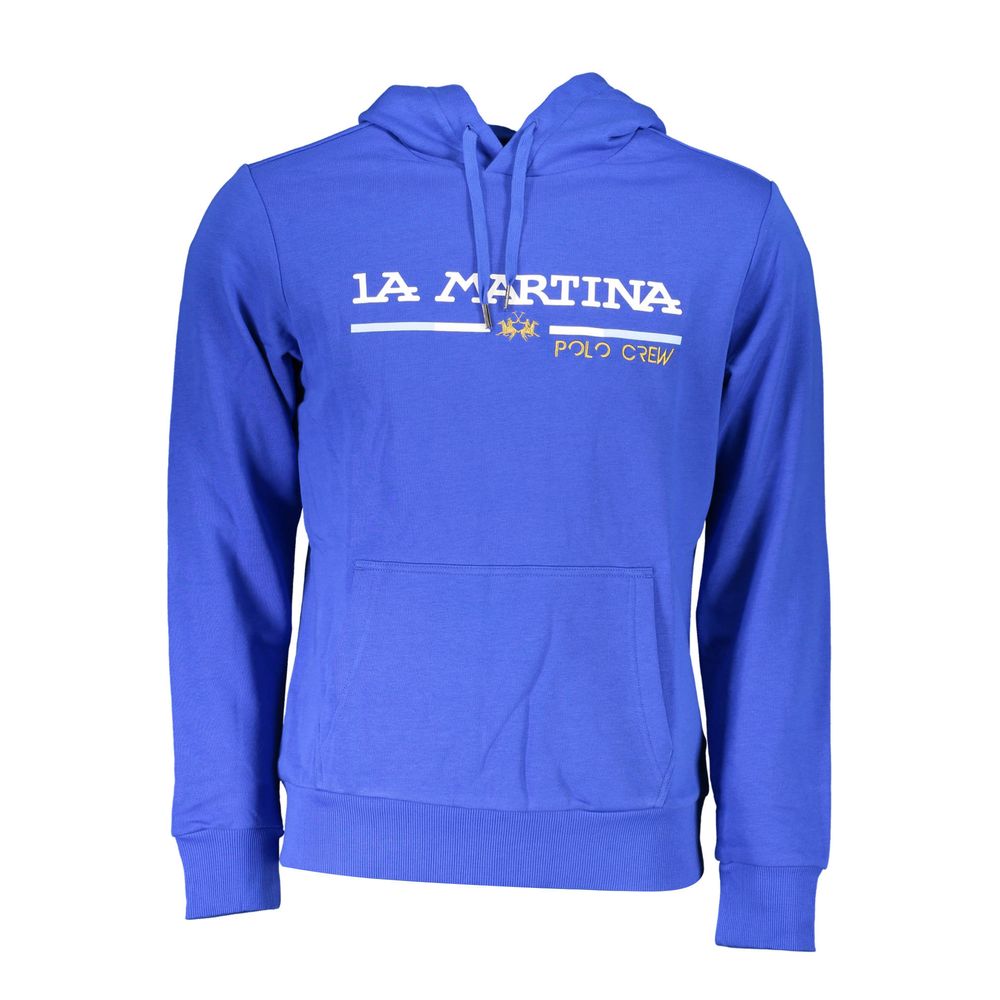 La Martina Blue Cotton Men Sweater-La Martina-S-Urbanheer