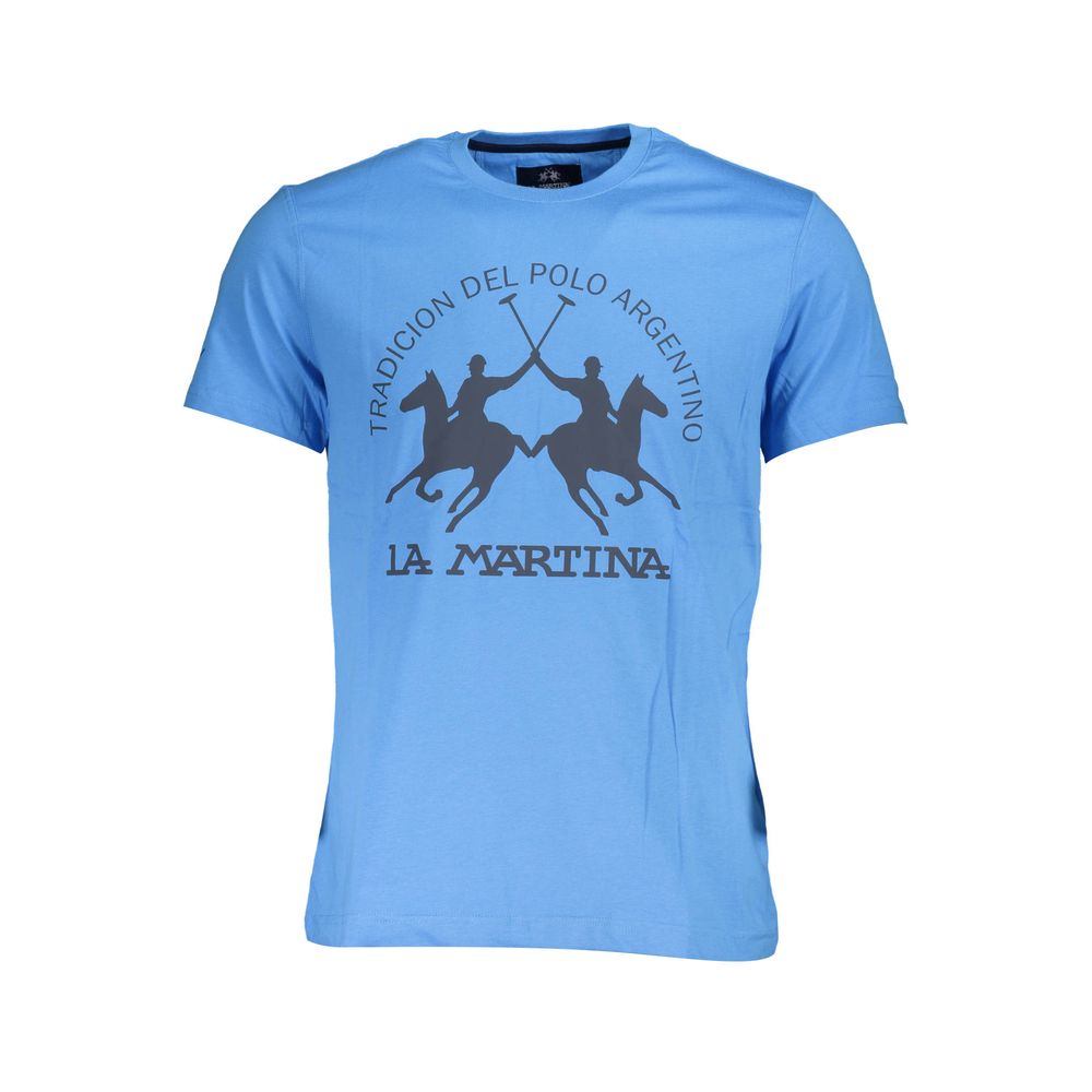 La Martina Blue Cotton Men T-Shirt-La Martina-M-Urbanheer