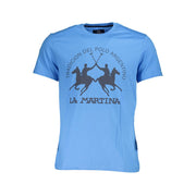 La Martina Blue Cotton Men T-Shirt-La Martina-M-Urbanheer