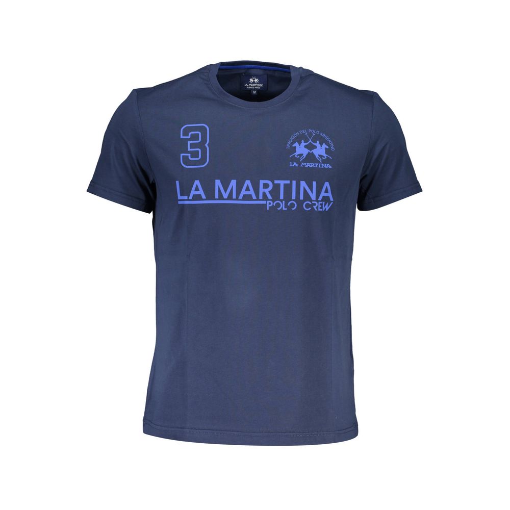 La Martina Blue Cotton Men T-Shirt-La Martina-M-Urbanheer