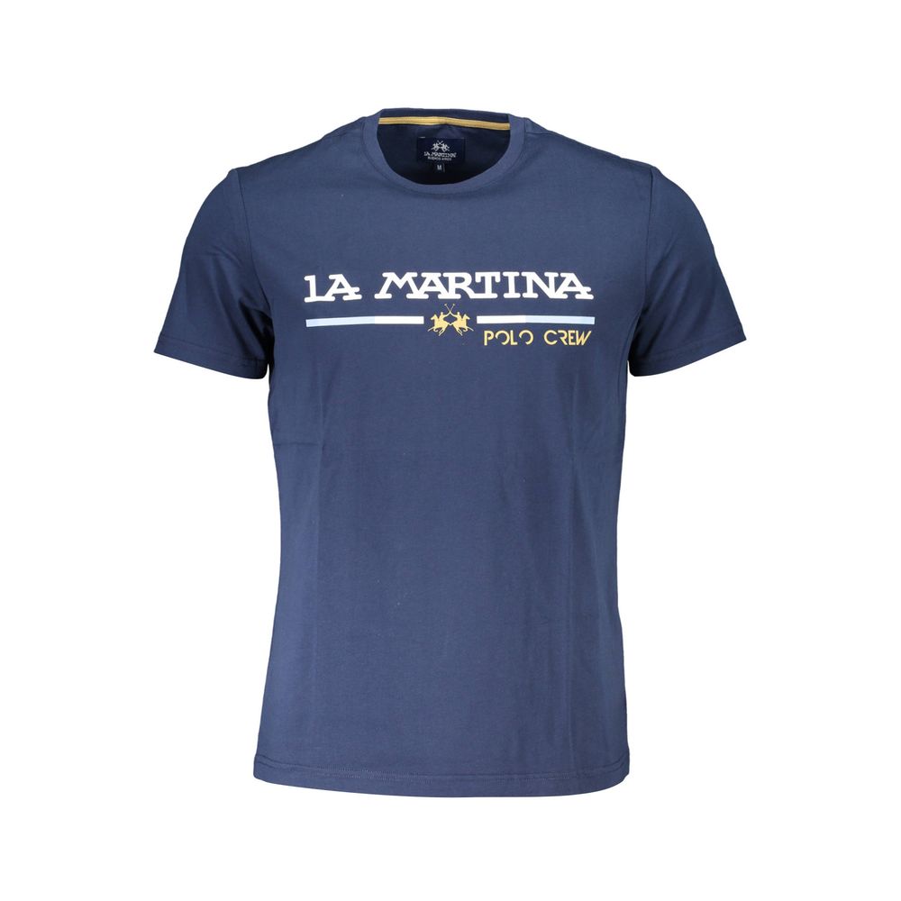 La Martina Blue Cotton Men T-Shirt-La Martina-M-Urbanheer