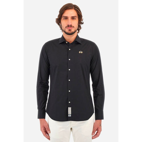 La Martina Blue Cotton Shirt-La Martina-3XL-Urbanheer