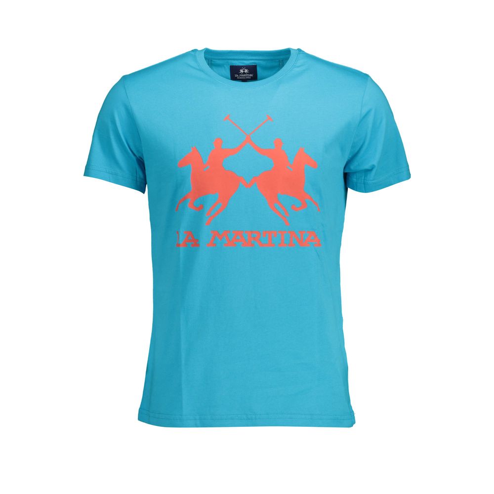 La Martina Blue Cotton T-Shirt-La Martina-XXL-Urbanheer