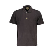 La Martina Elegant Black Cotton Polo Shirt Regular Fit-La Martina-S-Urbanheer