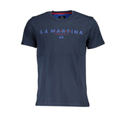 La Martina Elegant Blue Crew Neck Cotton Tee-La Martina-XL-Urbanheer