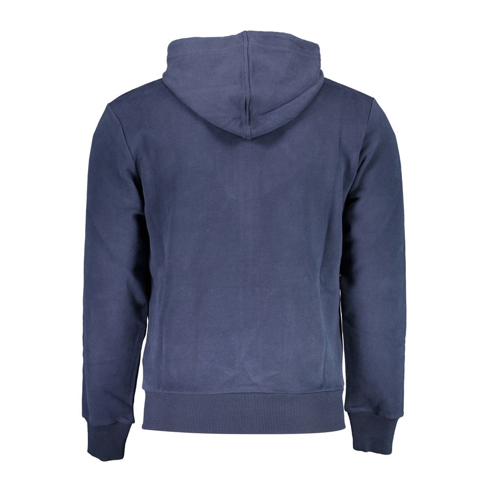 La Martina Elegant Blue Hooded Sweatshirt with Zip Detail-La Martina-XL-Urbanheer