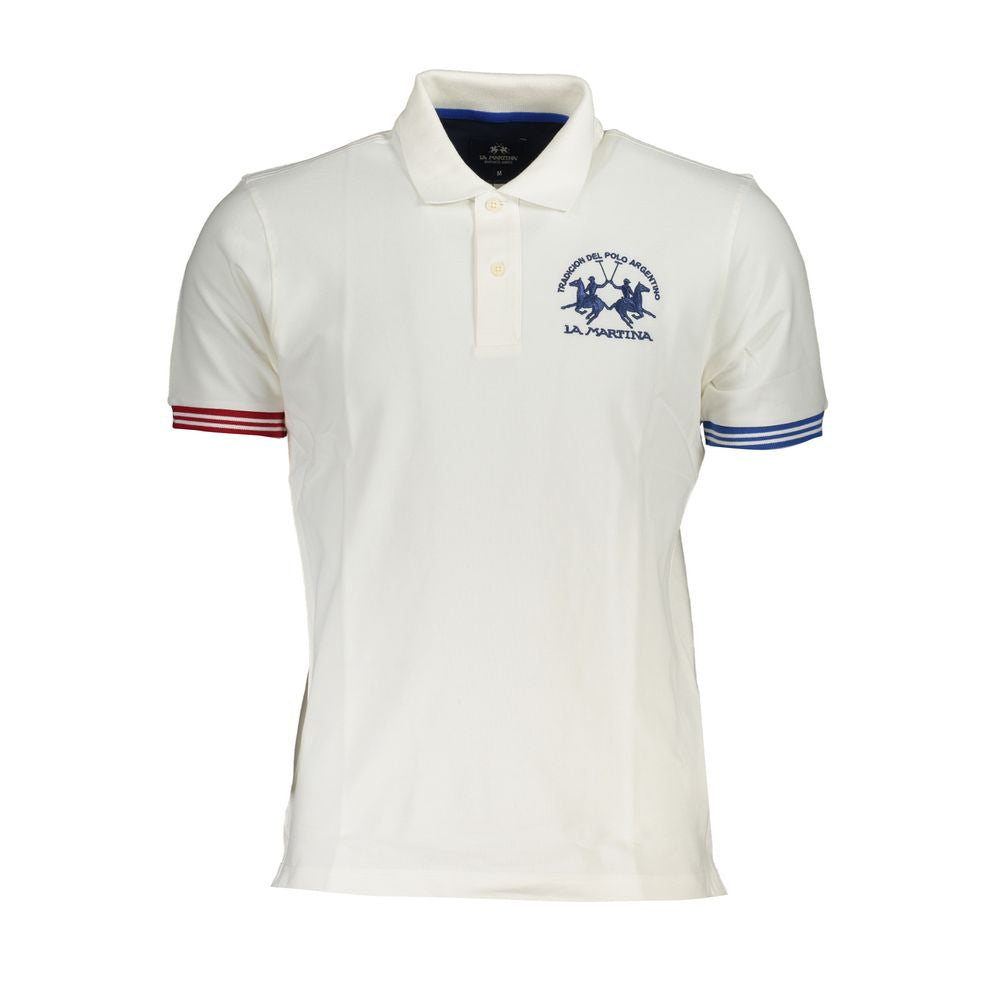 La Martina Elegant White Polo with Contrast Details-La Martina-XL-Urbanheer