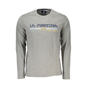 La Martina Gray Cotton Men T-Shirt-La Martina-XL-Urbanheer