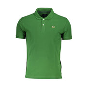 La Martina Green Cotton Men Polo Shirt-La Martina-XL-Urbanheer