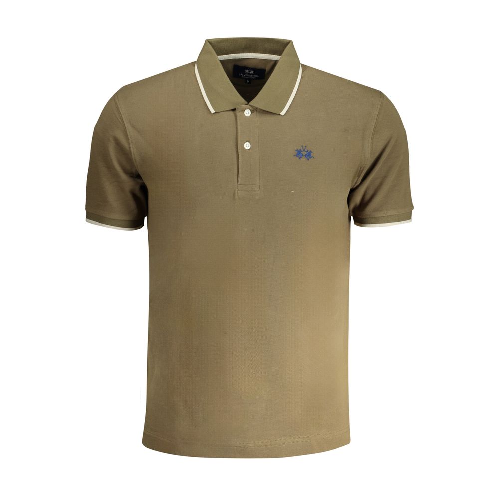 La Martina Green Cotton Polo Shirt-La Martina-S-Urbanheer
