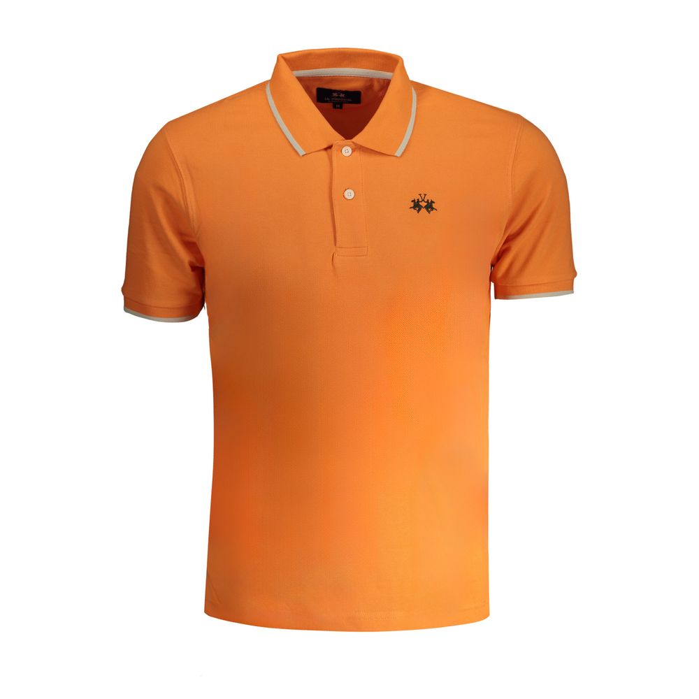 La Martina Orange Cotton Polo Shirt-La Martina-S-Urbanheer