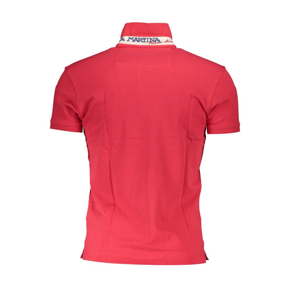 La Martina Red Cotton Men Polo Shirt-La Martina-XL-Urbanheer