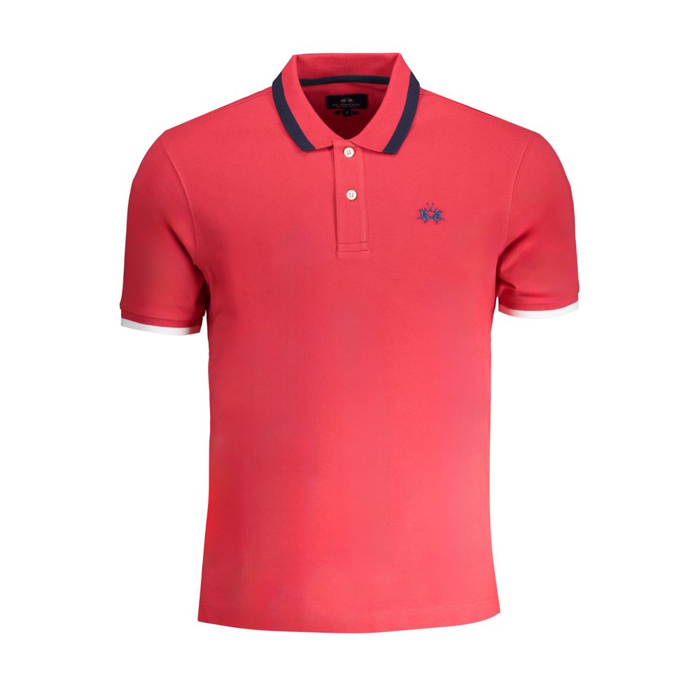 La Martina Red Cotton Polo Shirt-La Martina-M-Urbanheer