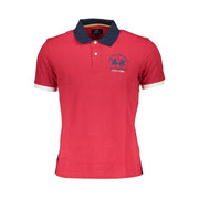 La Martina Red Cotton Polo Shirt-La Martina-XXL-Urbanheer