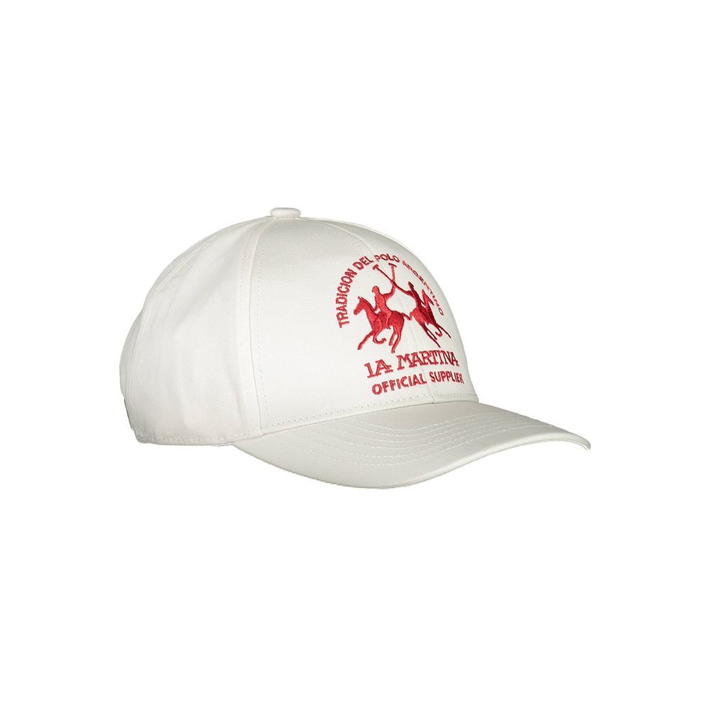 La Martina White Cotton Men Cap-La Martina-Urbanheer