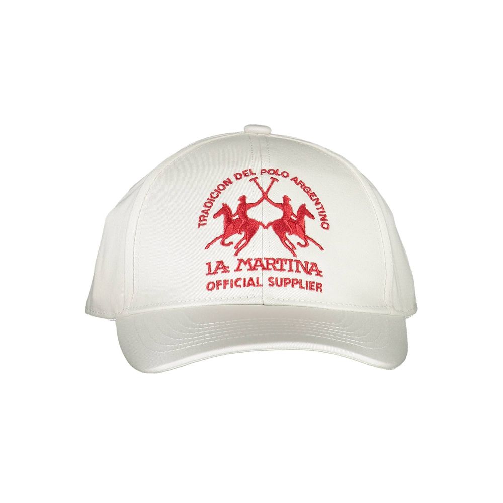 La Martina White Cotton Men Cap-La Martina-Urbanheer