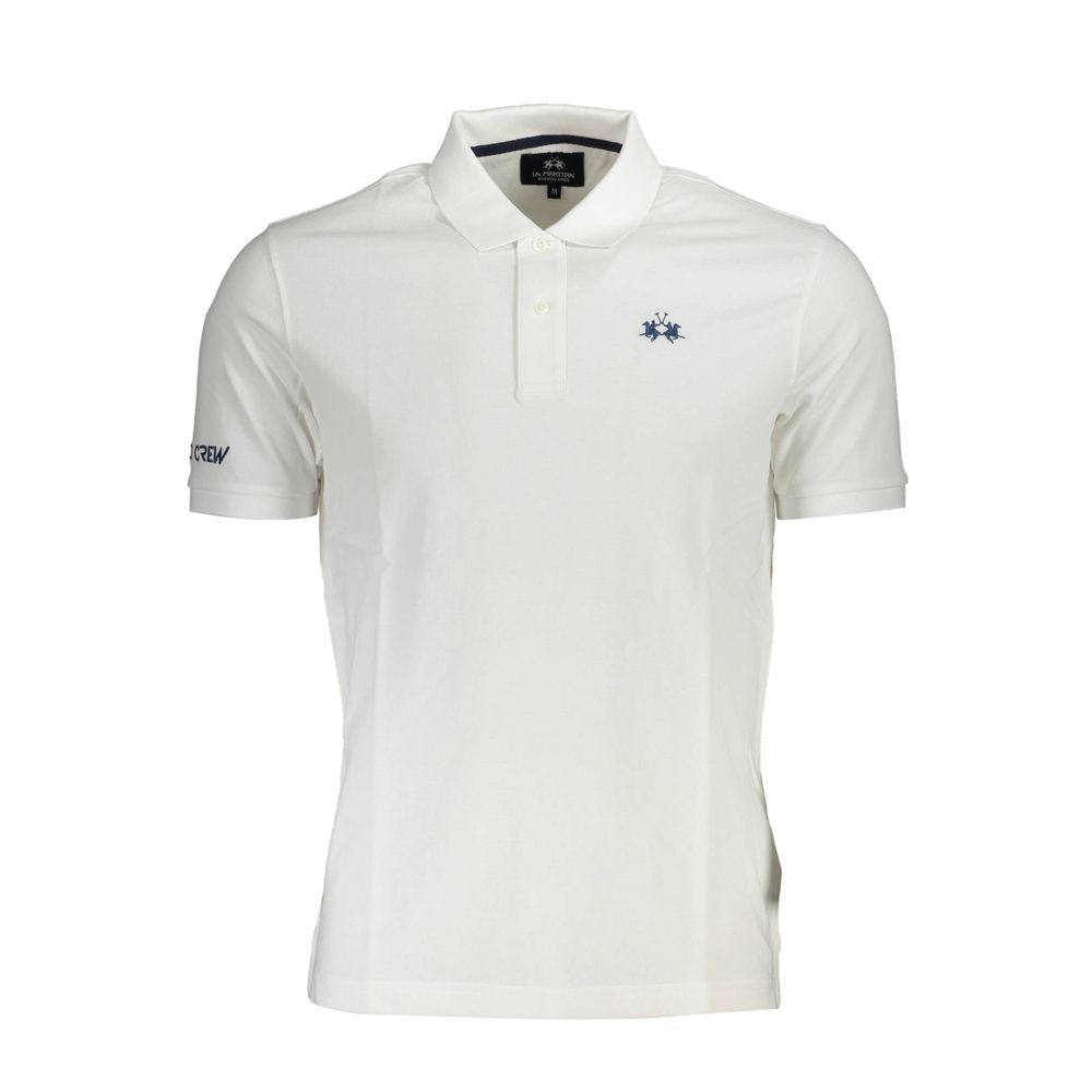 La Martina White Cotton Men Polo Shirt-La Martina-M-Urbanheer