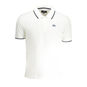 La Martina White Cotton Men Polo Shirt-La Martina-M-Urbanheer