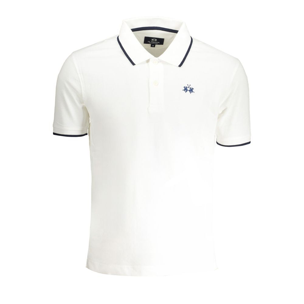 La Martina White Cotton Men Polo Shirt-La Martina-M-Urbanheer