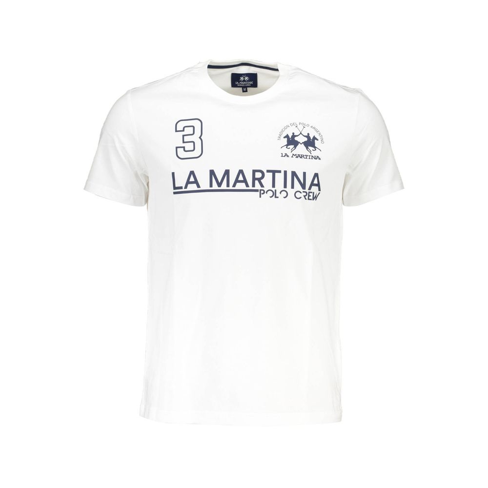 La Martina White Cotton Men T-Shirt-La Martina-M-Urbanheer