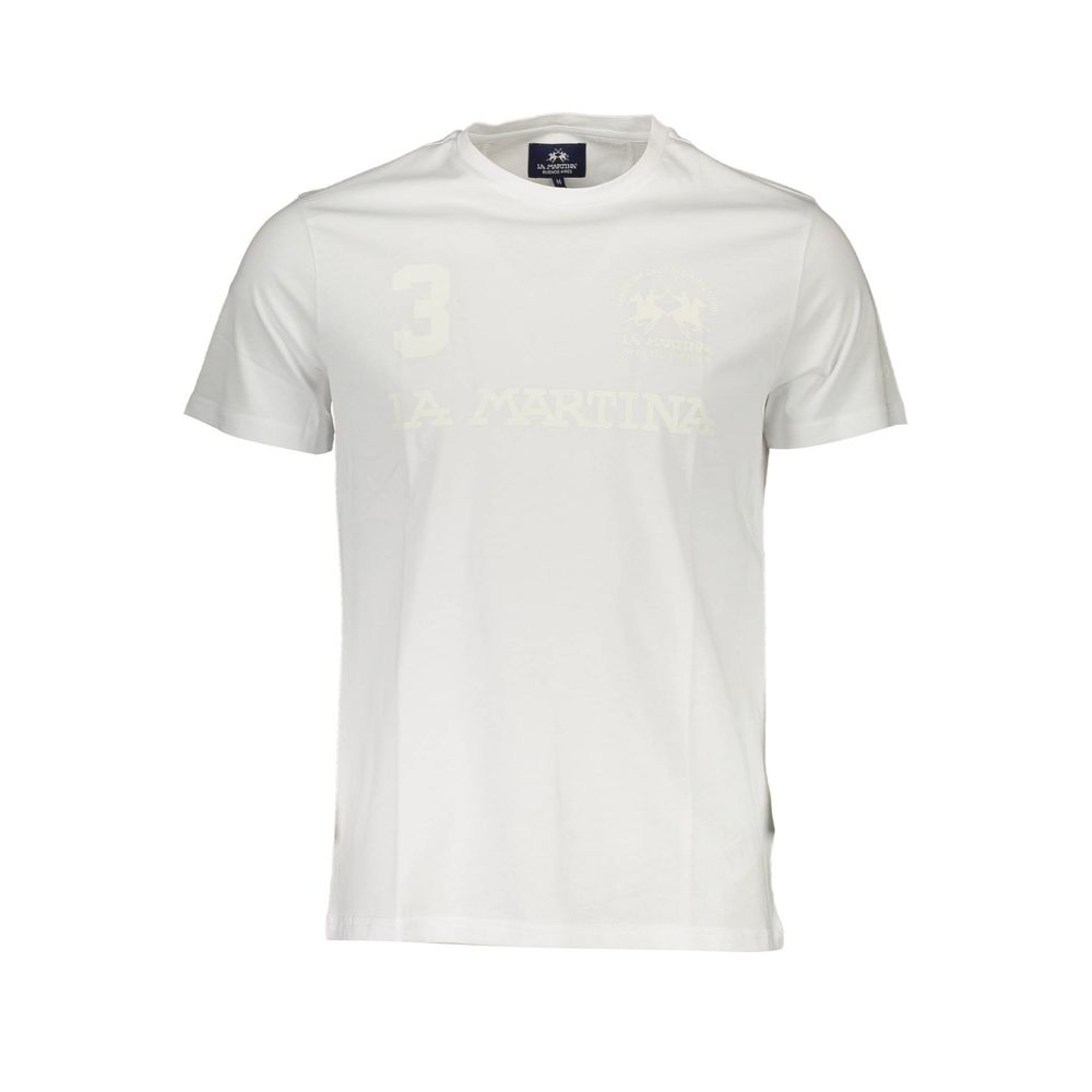 La Martina White Cotton Men T-Shirt-La Martina-S-Urbanheer