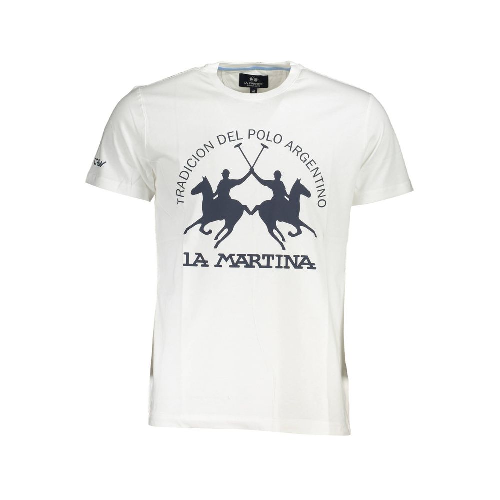 La Martina White Cotton Men T-Shirt-La Martina-M-Urbanheer