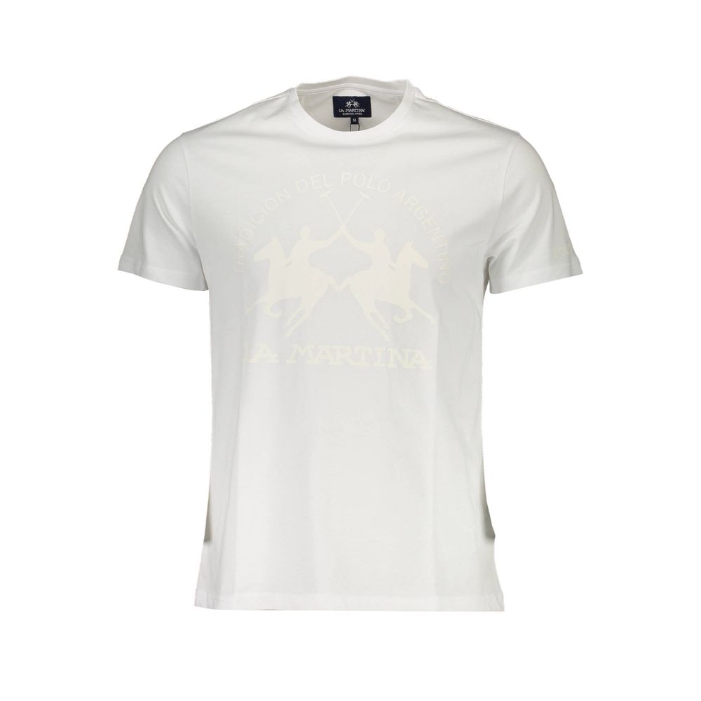 La Martina White Cotton Men T-Shirt-La Martina-M-Urbanheer