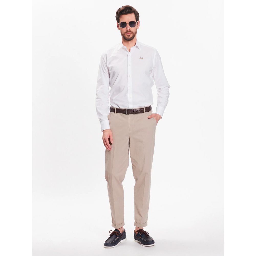 La Martina White Cotton Shirt-La Martina-XXL-Urbanheer