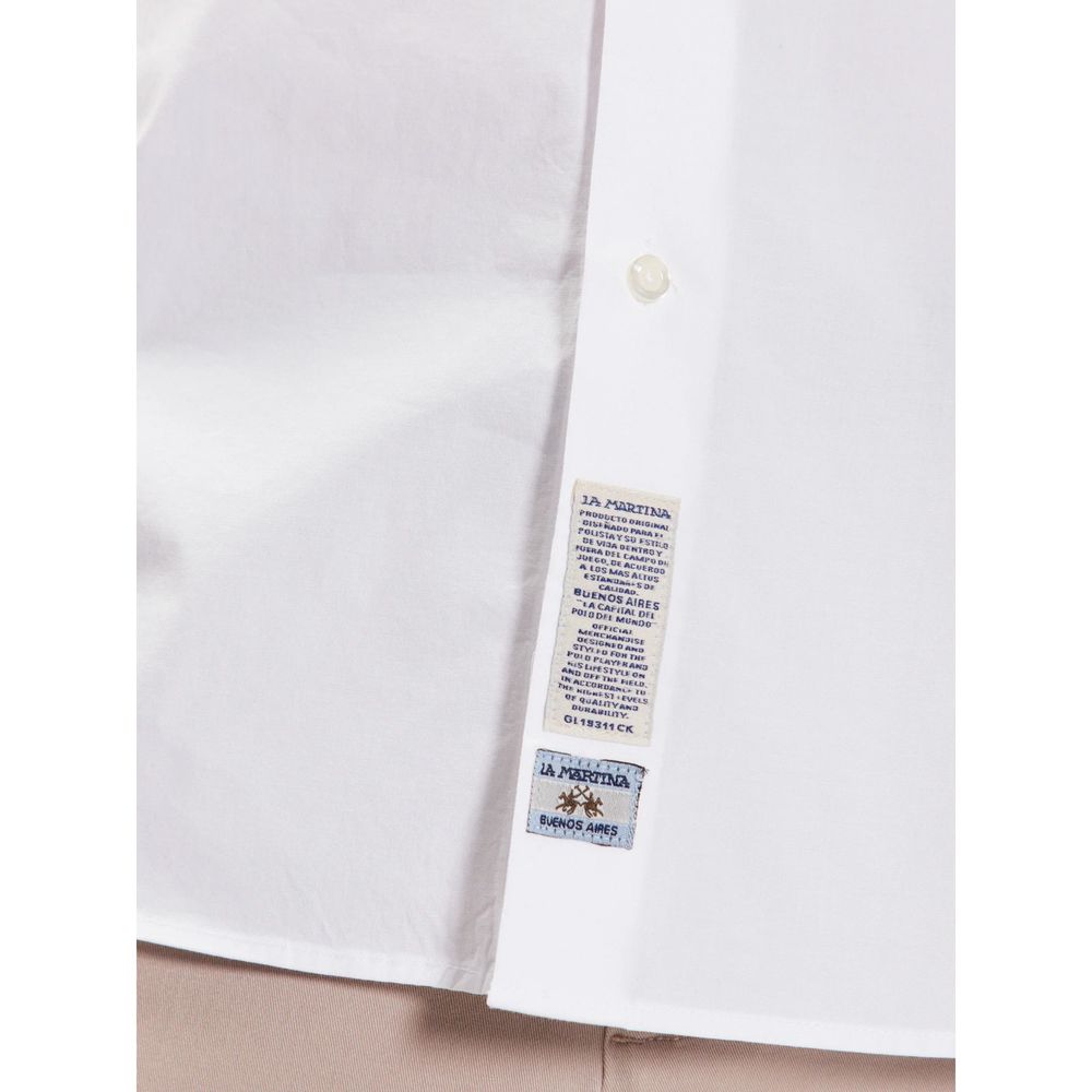La Martina White Cotton Shirt-La Martina-XXL-Urbanheer