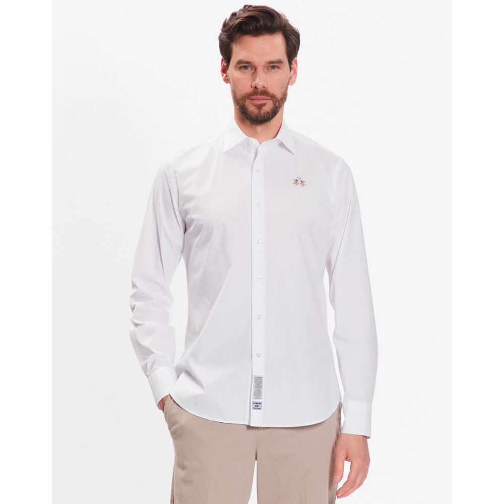 La Martina White Cotton Shirt-La Martina-XXL-Urbanheer