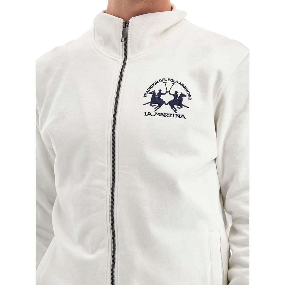 La Martina White Cotton Sweater-La Martina-XL-Urbanheer