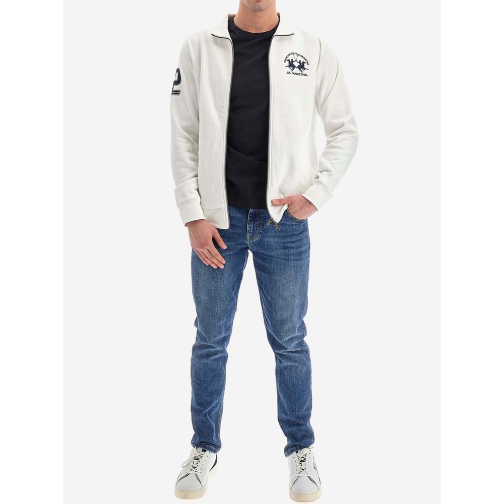 La Martina White Cotton Sweater-La Martina-XL-Urbanheer