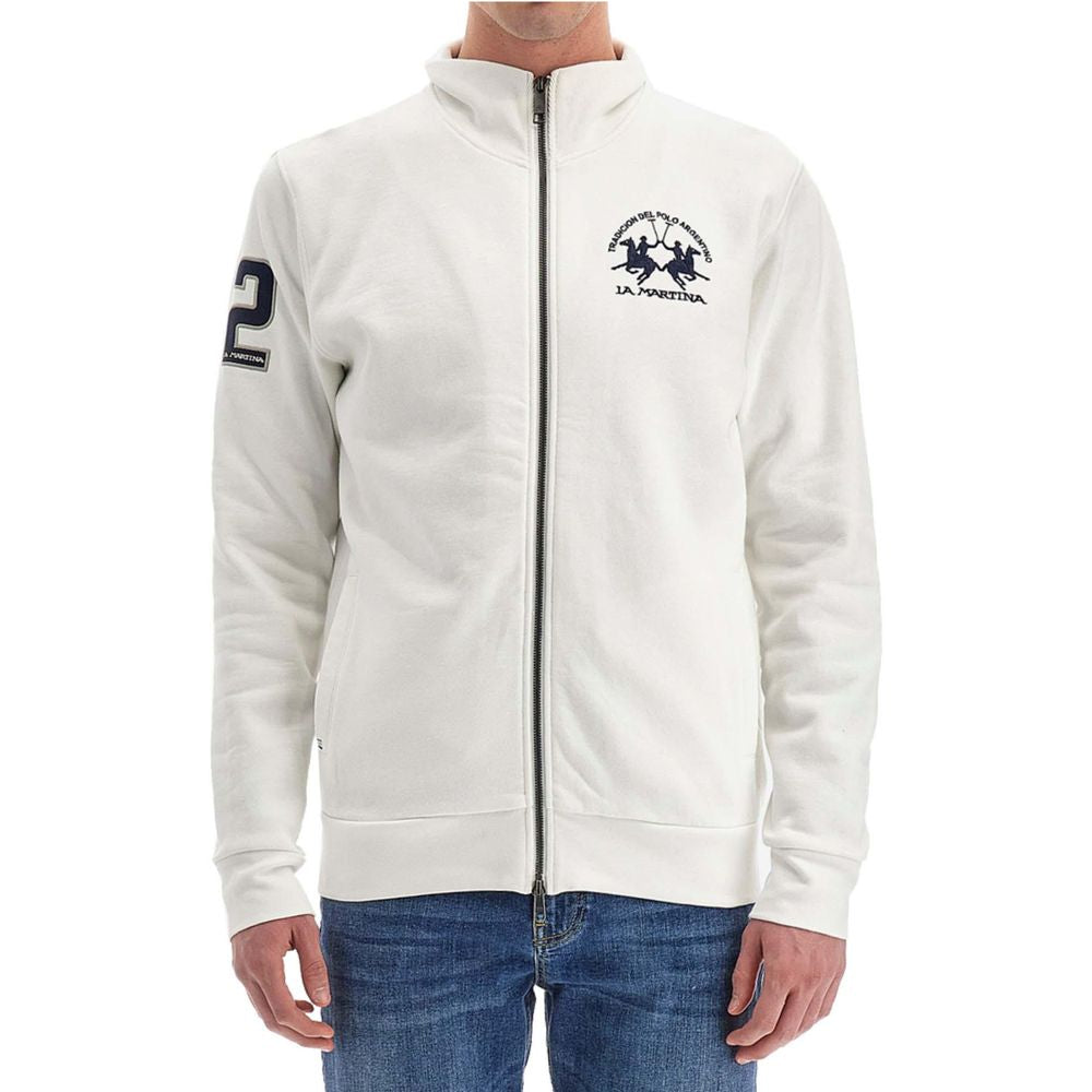 La Martina White Cotton Sweater-La Martina-XL-Urbanheer