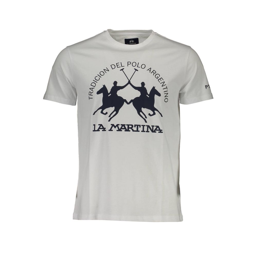La Martina White Cotton T-Shirt-La Martina-XL-Urbanheer