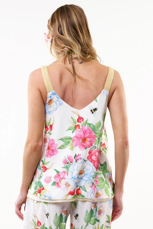 La Ville Rose Cami (Reversible)-T-Shirt-Aratta-XS-White floral-Urbanheer