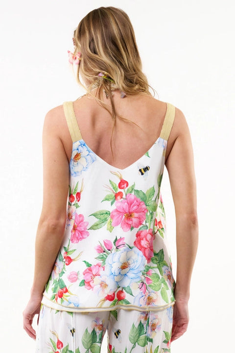 La Ville Rose Cami (Reversible)-T-Shirt-Aratta-XS-White floral-Urbanheer