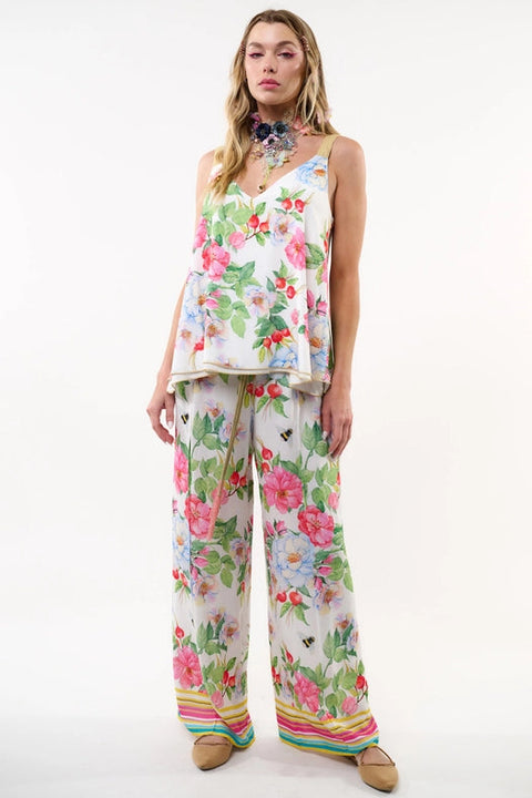 La Ville Rose Cami (Reversible)-T-Shirt-Aratta-XS-White floral-Urbanheer