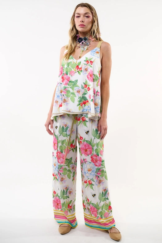 La Ville Rose Cami (Reversible)-T-Shirt-Aratta-XS-White floral-Urbanheer