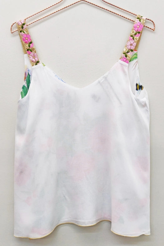 La Ville Rose Cami (Reversible)-T-Shirt-Aratta-XS-White floral-Urbanheer
