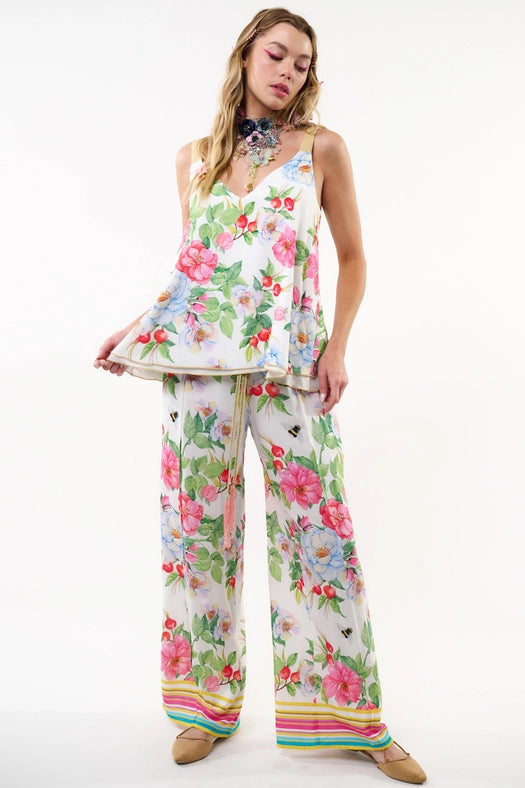 La Ville Rose Cami (Reversible)-T-Shirt-Aratta-XS-White floral-Urbanheer