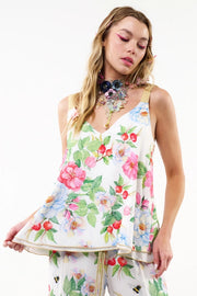 La Ville Rose Cami (Reversible)-T-Shirt-Aratta-XS-White floral-Urbanheer