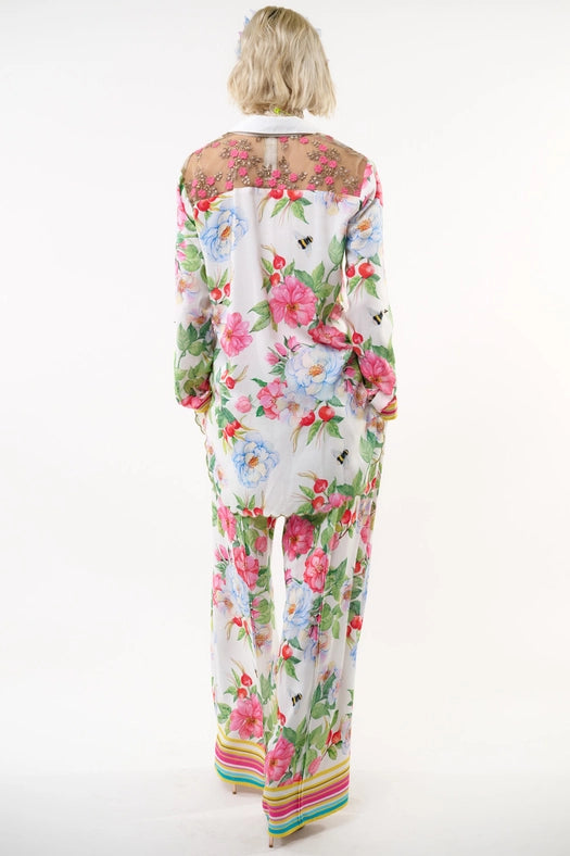 La Ville Rose Pants-Pants-Aratta-XS-White floral-Urbanheer