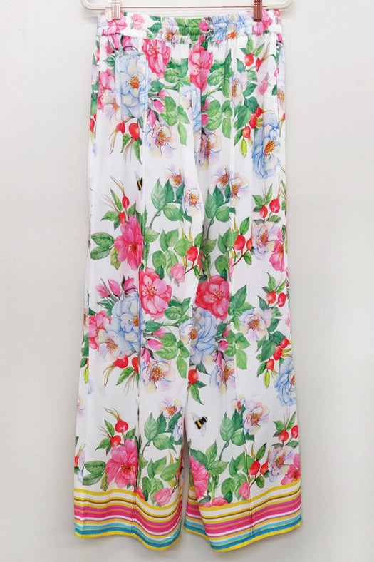 La Ville Rose Pants-Pants-Aratta-XS-White floral-Urbanheer