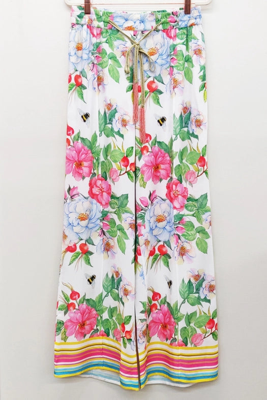 La Ville Rose Pants-Pants-Aratta-XS-White floral-Urbanheer