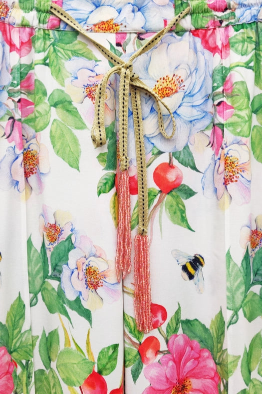 La Ville Rose Pants-Pants-Aratta-XS-White floral-Urbanheer