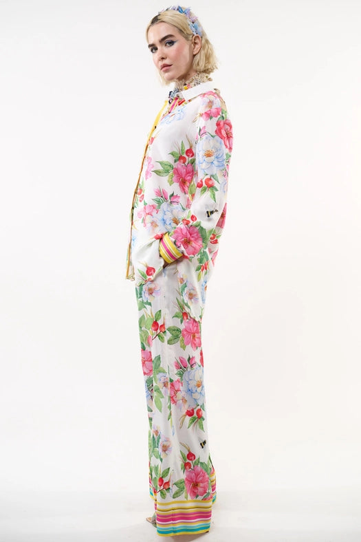 La Ville Rose Pants-Pants-Aratta-XS-White floral-Urbanheer