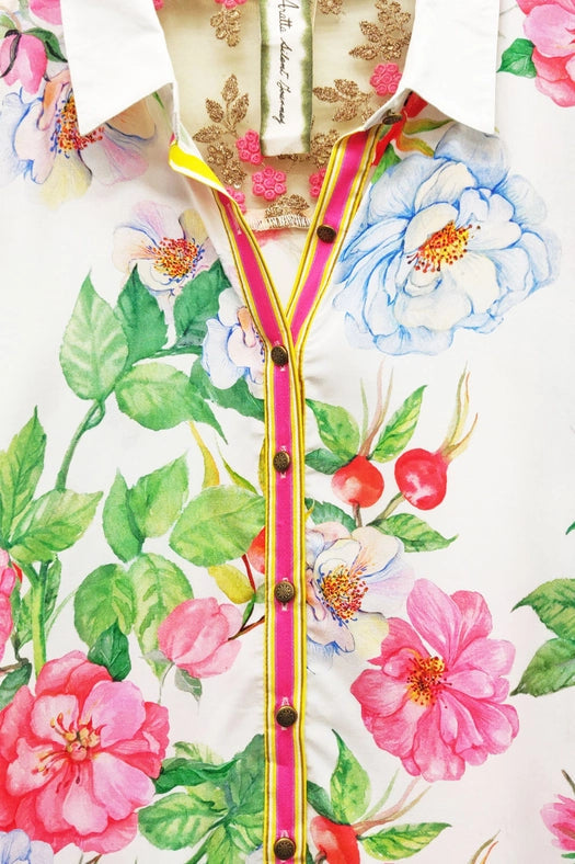 La Ville Rose Shirt-Shirt-Aratta-S-Aqua Floral-Urbanheer